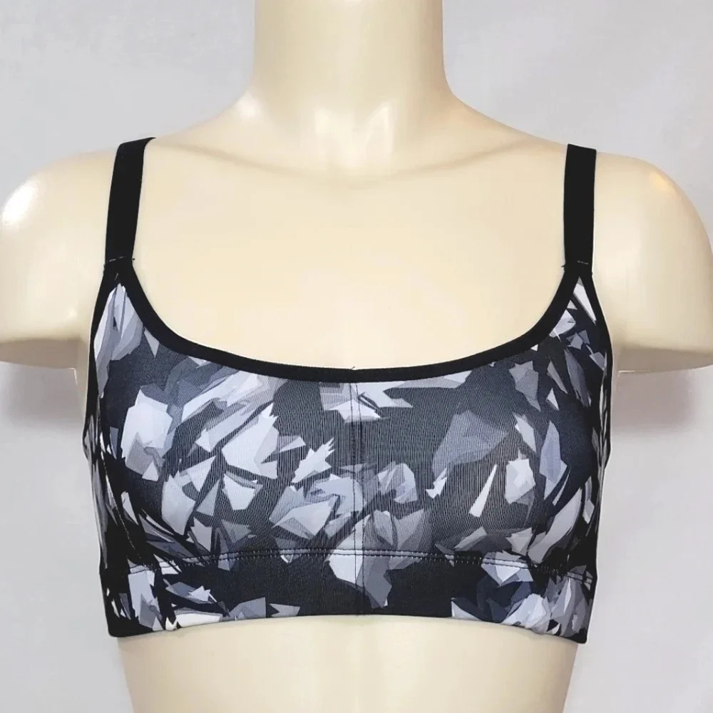 XS X-SMALL Champion N9688 Strappy Cami Wire Free Sports Bra Gray Multicolor NWT